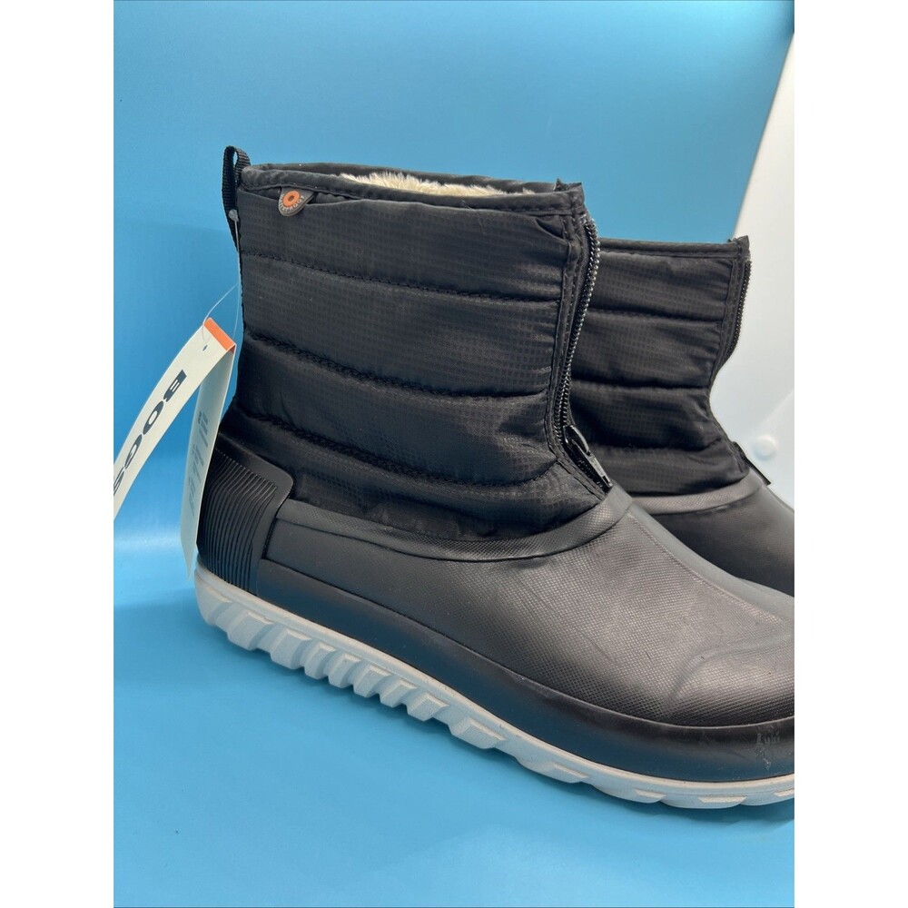 Bogs Winter Boots Womens 8 US Black Rubber Snow Ankle Boot Insulated Lined Zip